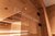 Galleria immagini Porta in legno di una sauna finlandese con scritte e indicazioni di temperatura